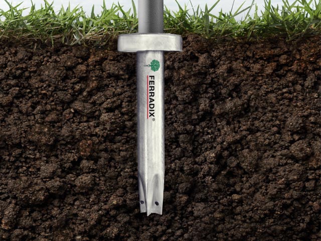 FERRADIX Schilderbefestigung - Umweltfreundliche Pfahlgründung